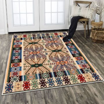 Covor, Els2052, 80x200 cm, Catifea, Multicolor