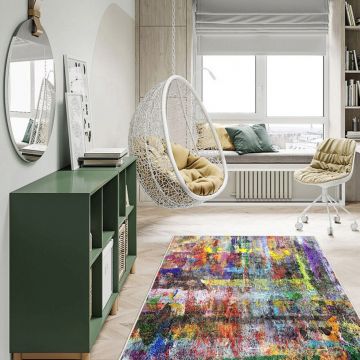 Covor, Exfab287, 80x300 cm, Poliester, Multicolor
