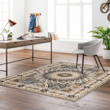 Covor, Kece-Fr12, 80x150 cm, Poliester, Maro