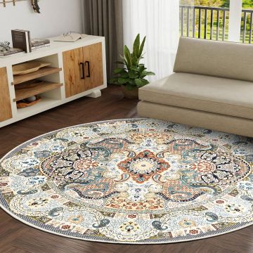 Covor, Kece-Fr23, 160x160 cm, Poliester, Multicolor