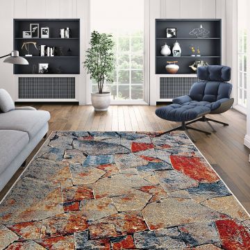 Covor, Kece-Fr90, 100x300 cm, Poliester, Rosu