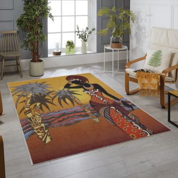 Covor, Ridge, 80x150 cm, Poliester, Multicolor ieftin