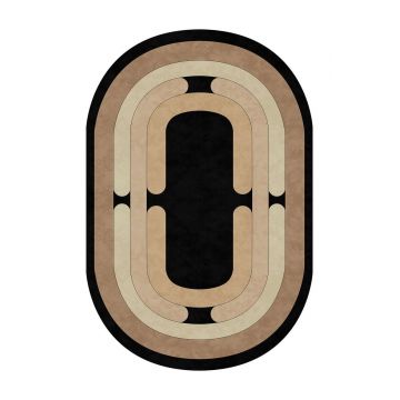 Covor, Sftkece045-Oval, 80x120 cm, Poliester, Negru