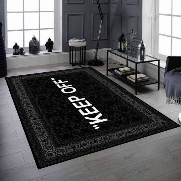 Covor, Woopamuk001, 80x200 cm, BUMBAC/POLIESTER, Negru