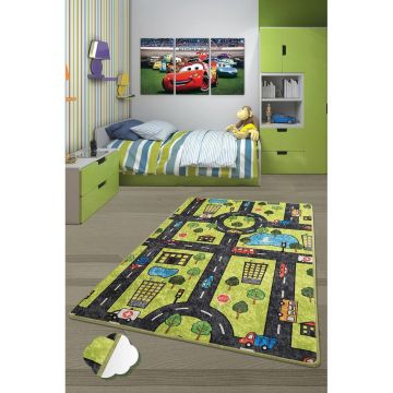 Covor de Copii Green City (diverse dimensiuni) - 100 x 160 / Verde