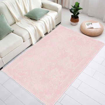 Covor, Eexfab797-Pink, 80x250 cm, Bumbac, Roz