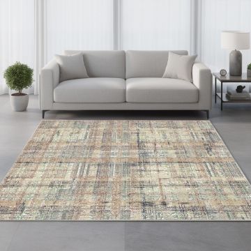 Covor, Exfab288-Klm, 160x230 cm, Bumbac, Nurcă / Verde / Gri