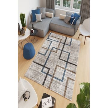 Covor, W703, 120x180 cm, Poliester, Gri