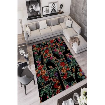 Covor, W828, 180x280 cm, Poliester, Negru