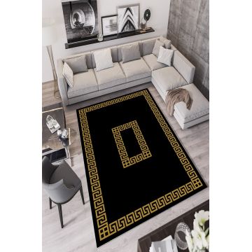 Covor, W871, 140x220 cm, Poliester, Negru