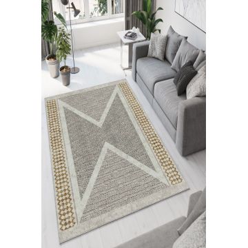 Covor, W878, 160x230 cm, Poliester, Bej / Auriu / Negru