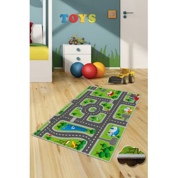 Covor, WOOKECE051, 80x200 cm, Poliester, Multicolor