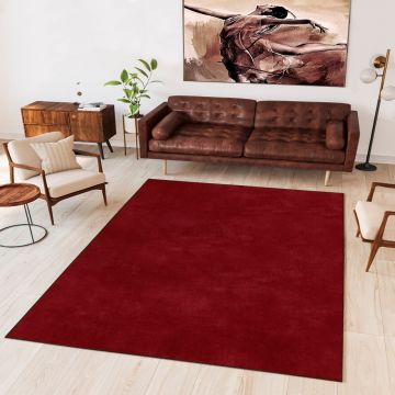Covor, Wookece1270, 80x300 cm, Poliester, Rosu claret