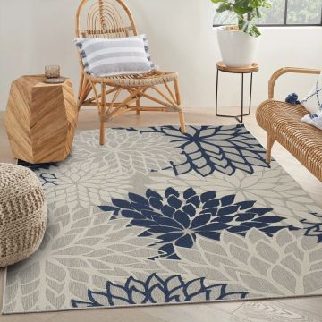 Covor, Woopamuk262, 80x300 cm, BUMBAC/POLIESTER, Albastru navy
