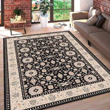 Covor, Woosonıl006, 180x280 cm, Bumbac, Crem / Cămilă / Gri / Negru
