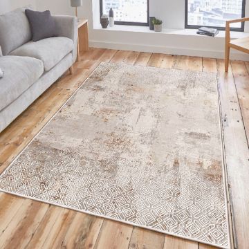 Covor, Woosonıl059, 160x230 cm, Bumbac, Crem