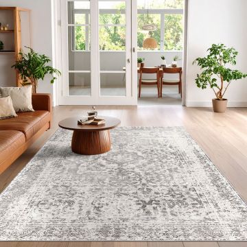 Covor, Woosonıl082, 120x180 cm, Bumbac, Crema / nurca