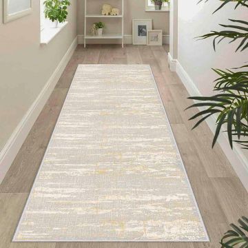 Covor, Wooylk0033, 100x400 cm, Poliester, Crem / Bej