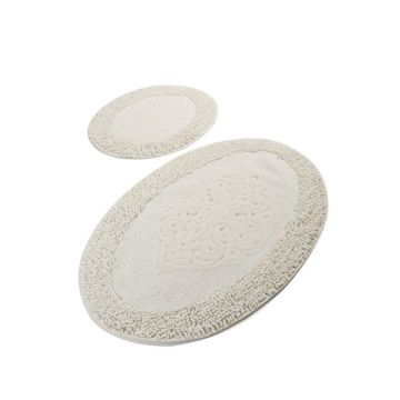 Set Covor de baie (2 bucăți), Bej, 50x60 cm - Multicolor