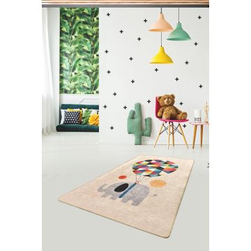 Covor de Copii Elefant Big Balloon, Multicolor, 100x160 cm - Multicolor / 100 x 160
