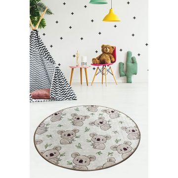 Covor de Copii Rotund Koala, Multicolor, 100x100 cm - Multicolor / 100 x 100