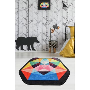 Covor de Copii Rotund Rainbow Panda, Multicolor, 140x140 cm - Multicolor / 140 x 140