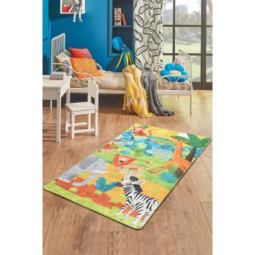 Covor de Copii Safari, Multicolor, 100x160 cm - Multicolor / 100 x 160