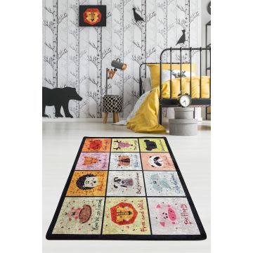 Covor de Copii Wild Animals, Multicolor, 100x160 cm - Multicolor / 100 x 160