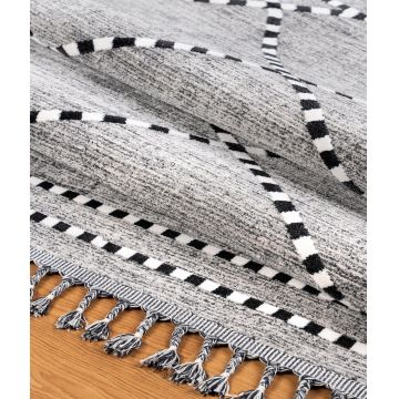 ⁠Covor de hol / bucatarie 75537A, Gri - Multicolor / Gri