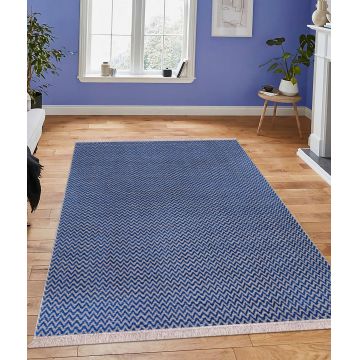 ⁠Covor de hol / bucatarie Mousse - Multicolor / Albastru marin ieftin