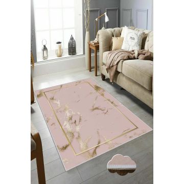Covor de living / dormitor Blade ,  Lavabil, Antiderapant, 80x50 cm - Roz / 50 x 80