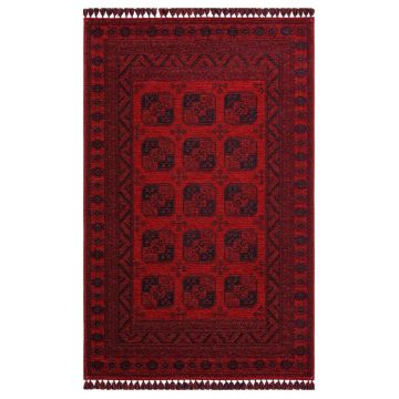 Covor de living / dormitor Maze Home Buhari, Lavabil, Retro Oriental, Rosu, 120x180 cm - Multicolor / Rosu