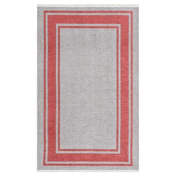 Covor Maze Home Noa Reversibil, Lavabil, Rosu - Gri (diverse dimensiuni), 75x150 cm - 115 x 180 / Gri