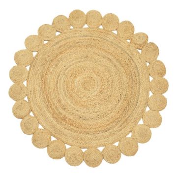 Covor Voni din iuta, Natural, D120x1 cm - Natur