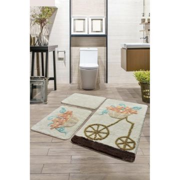 Set Covor de baie (3 bucăți), Multicolor, 40x60 cm - Multicolor