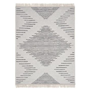 Covor Cotton 4, Gri - Alb, 80x150x1 cm - Gri - Alb