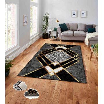 Covor de living / dormitor Elegant, Gri - Auriu - Multicolor