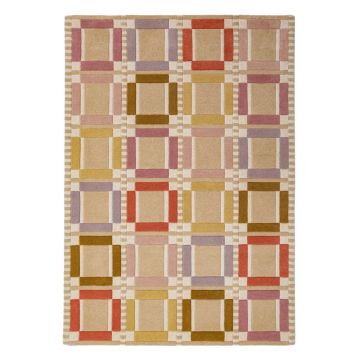 Covor în culoare naturală țesut manual din lână 160x230 cm Quadro Wool – Flair Rugs