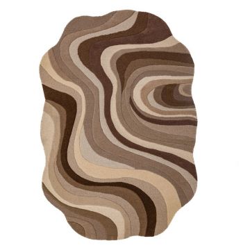 Covor maro/bej țesut manual din lână 160x230 cm Envy Wool – Flair Rugs