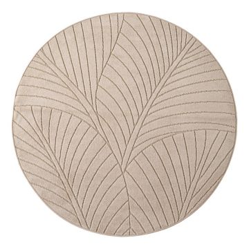Covor pentru exterior și interior bej rotund ø 120 cm Nova 1203 – Ayyildiz Carpets