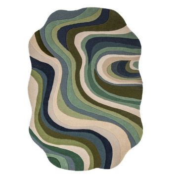 Covor verde țesut manual din lână 160x230 cm Envy Wool – Flair Rugs