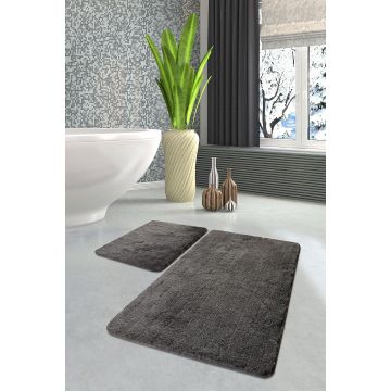 Covoraș de baie Havai, Diverse culori, Diverse configurații, Diverse dimensiuni - Fumuriu / 2 bucăți / 60x100 cm