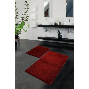 Covoraș de baie Havai, Diverse culori, Diverse configurații, Diverse dimensiuni - Roșu / 2 bucăți / 60x100 cm