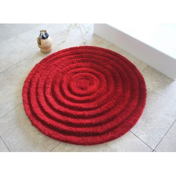 Covoraș de baie Round, Diverse culori, Ø90x30 cm - Roșu