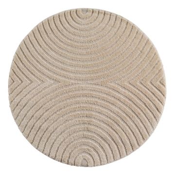 Covor bej rotund din amestec de iută ø 80 cm Art 1122 – Ayyildiz Carpets