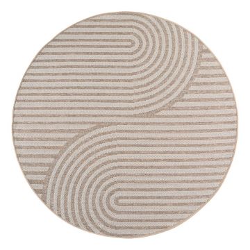 Covor pentru exterior și interior bej rotund ø 160 cm Desert 1301 – Ayyildiz Carpets
