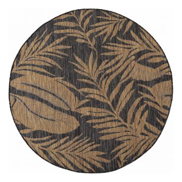 Covor pentru exterior și interior negru/maro rotund ø 160 cm Mira 1451 – Ayyildiz Carpets