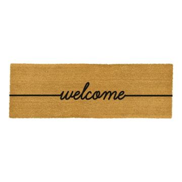 Covoraș intrare din fibre de cocos lung Artsy Doormats Welcome, 120 x 40 cm