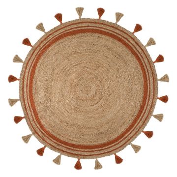 Covor din iută maro-portocaliu ⌀ 150 cm Istanbul - Flair Rugs