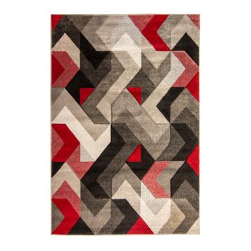 Covor Flair Rugs Aurora Grey Red, 160 x 230 cm, roșu - gri
